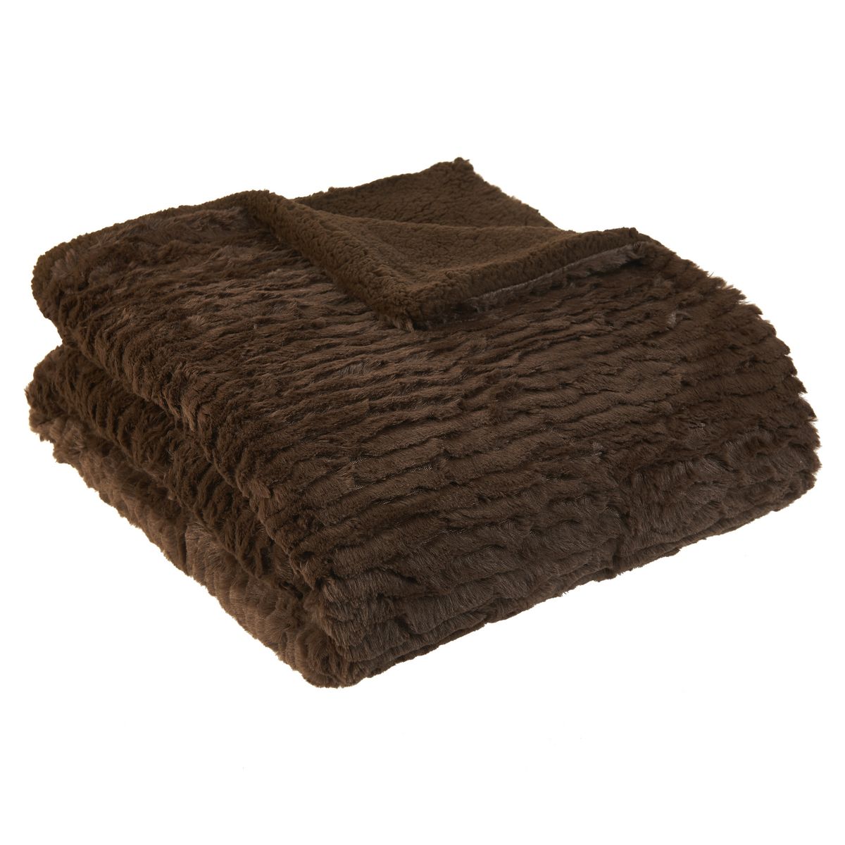 ACTUEL Plaid contraste embossé en polyester 240gsm PALMERAIE