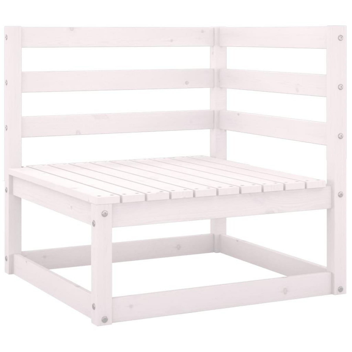 VIDAXL Salon de jardin 2 pcs avec coussins Blanc Bois de pin massif