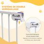 Voir la diapositive 6 : PAWHUT Barrière de sécurité pliable pour chien - 3 panneaux, porte verrouillable - dim. 206L x 90H cm - acier PP blanc