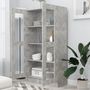 Voir la diapositive 3 : VIDAXL Armoire a vitrine Gris beton 82,5x30,5x150 cm Bois d'ingenierie