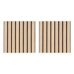 ATMOSPHERA Lot de 2 Panneaux Acoustiques Adhésifs Effet Bois  Ribo  30x30cm Marron