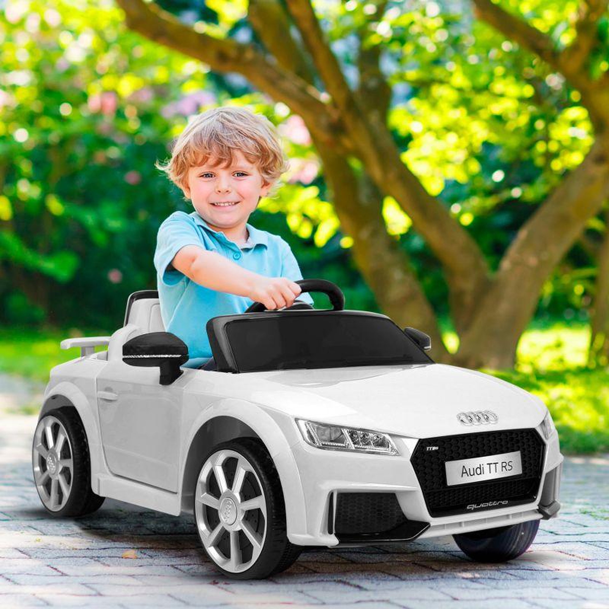 Voir la diapositive 2 : Audi Audi TT RS Voiture Electrique Enfant (2x25W) 103x62x44 cm - Marche av/ar, Phares, Musique, Ceinture et Télécommande parentale