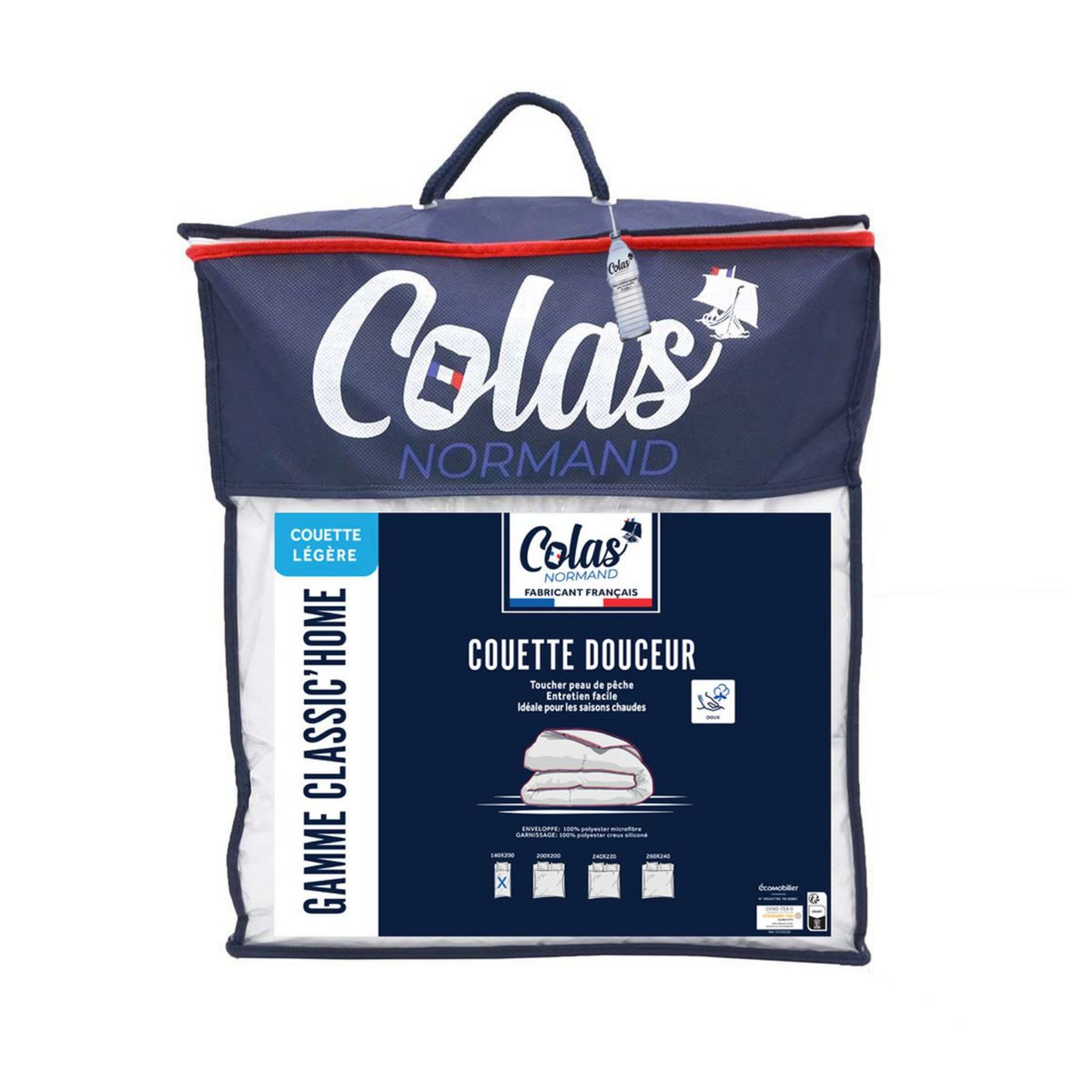 COLAS NORMAND Couette légère en polyester toucher peau de pêche 250G/M²