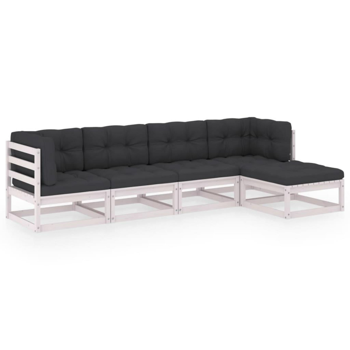 VIDAXL Salon de jardin 5 pcs avec coussins Bois de pin massif