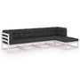 Voir la diapositive 2 : VIDAXL Salon de jardin 5 pcs avec coussins Bois de pin massif