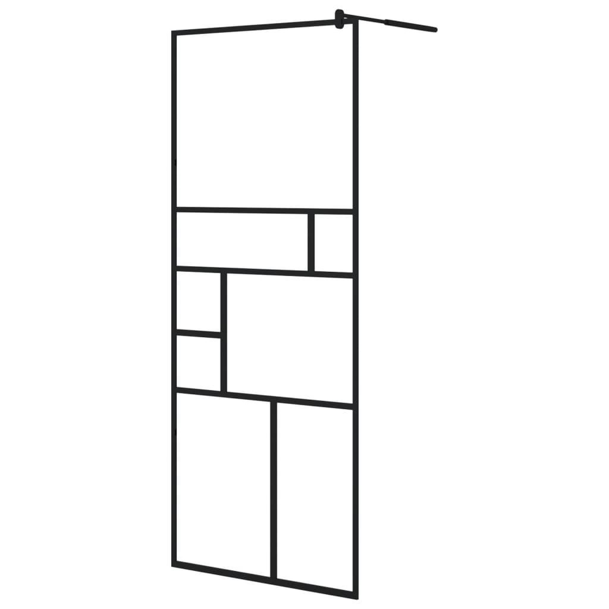 Voir la diapositive 2 : VIDAXL Paroi de douche a verre ESG transparent 80x195 cm Noir