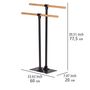 Voir la diapositive 2 : Wenko Porte-serviettes sur pied Forli en acier et bambou - Hauteur 77,50 cm - Noir