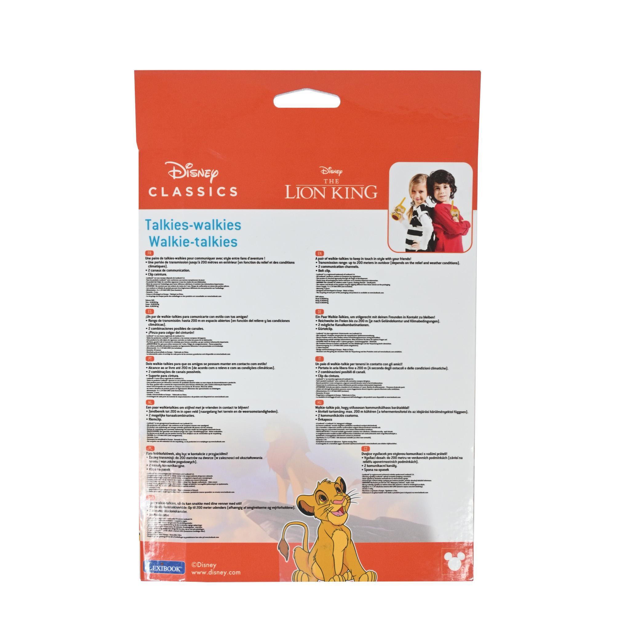 Voir la diapositive 4 : Lexibook Talkie-Walkies Le Roi Lion portée 200m