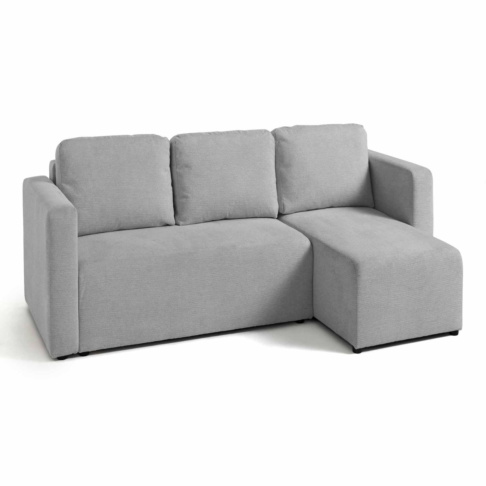 Voir la diapositive 3 : BEST MOBILIER Canopy - canapé d'angle réversible - 4 places - convertible avec coffre - en tissu texturé