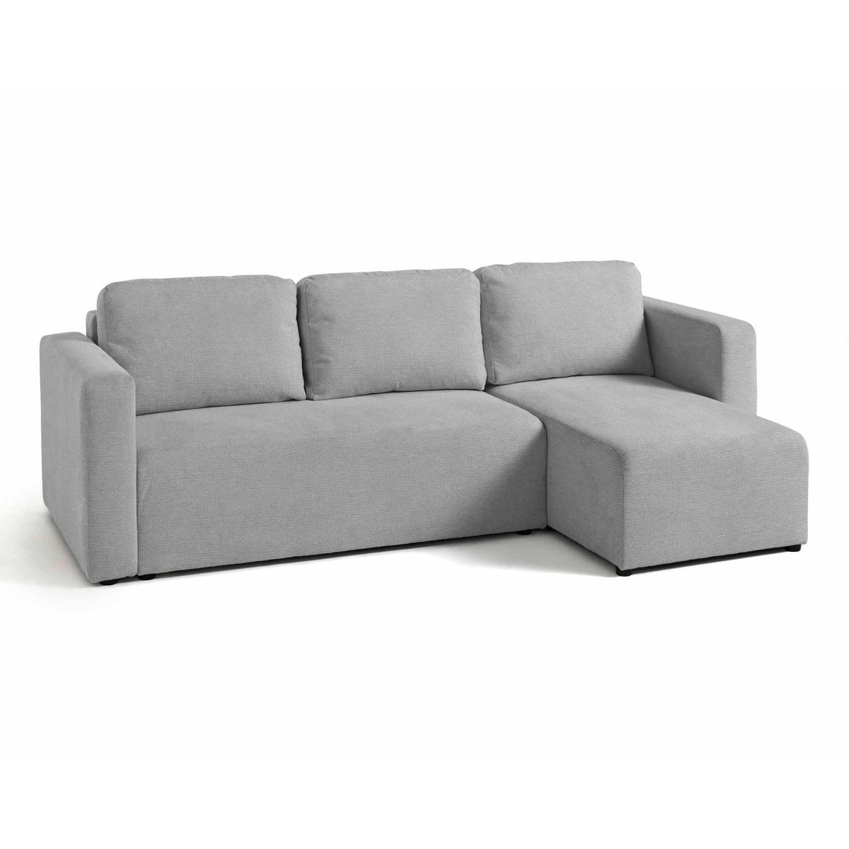 BEST MOBILIER Canopy - canapé d'angle réversible - 4 places - convertible avec coffre - en tissu texturé