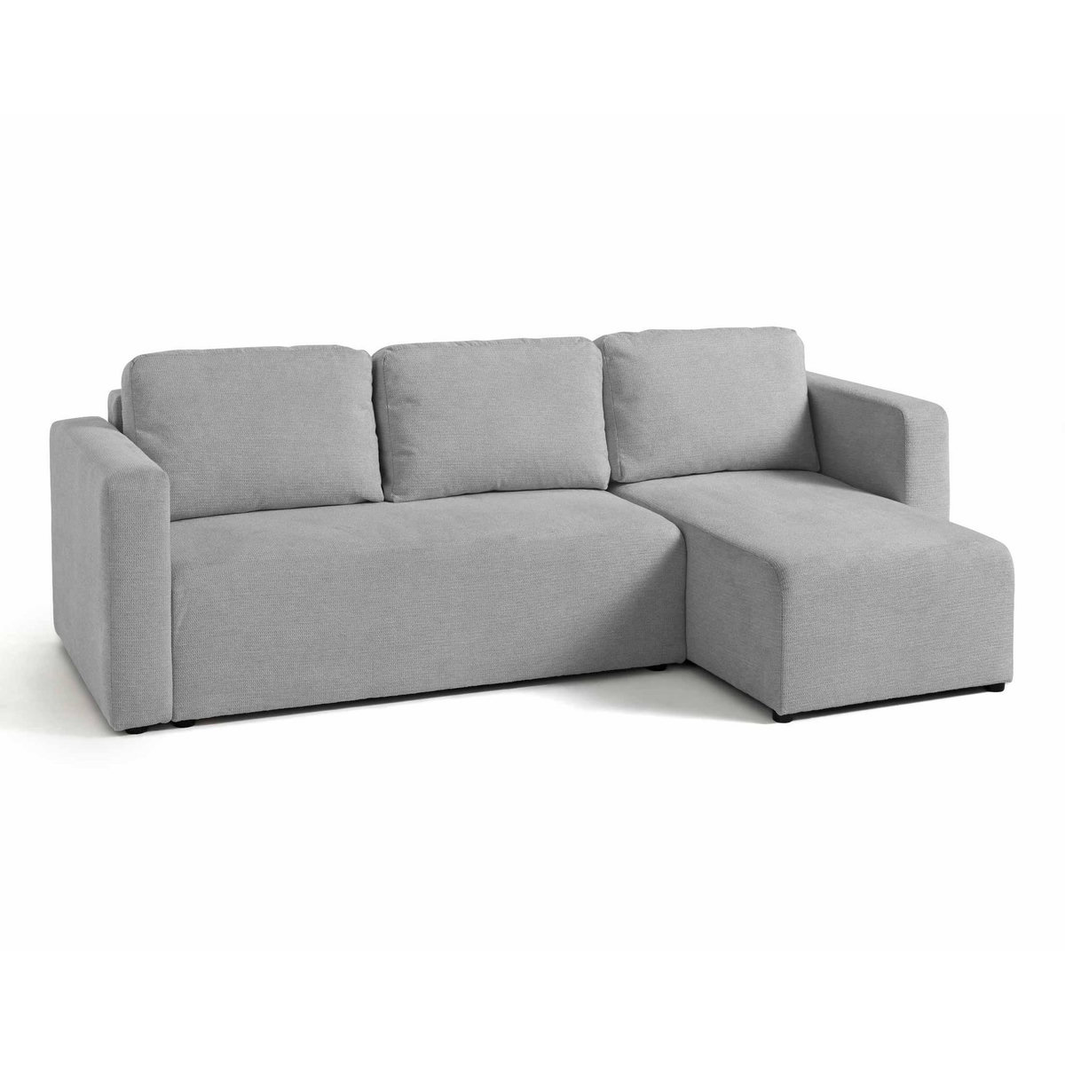 BEST MOBILIER Canopy - canapé d'angle réversible - 4 places - convertible avec coffre - en tissu texturé