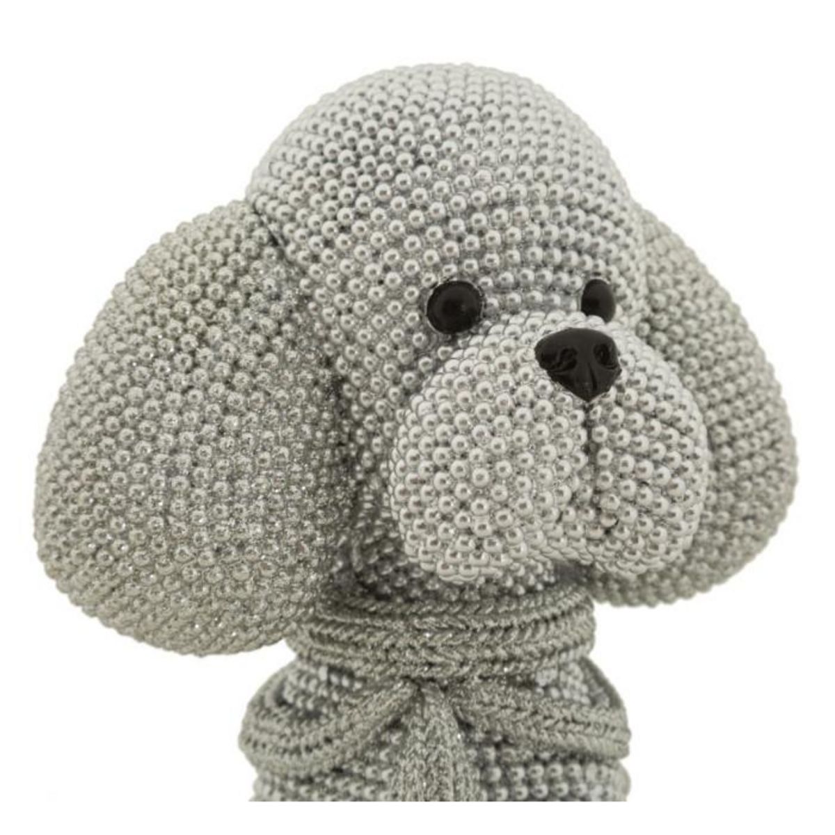 Paris Prix Statuette Déco Caniche Assis  Sparky  19cm Argent