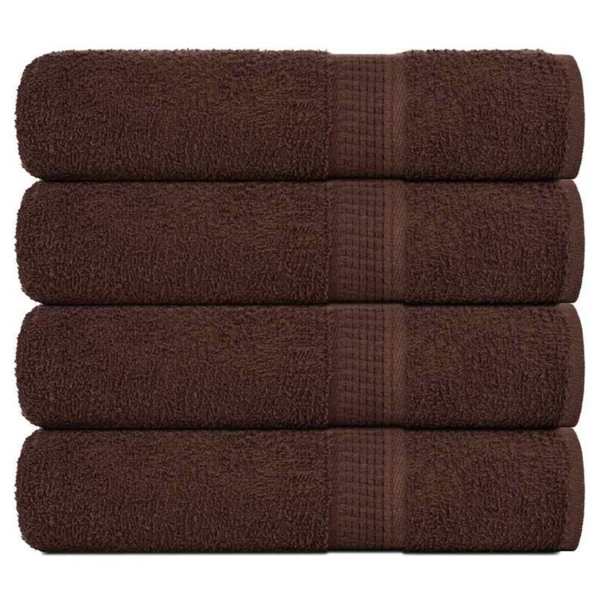VIDAXL Serviettes de douche 4 pcs marron 70x140 cm 360 g m² 100% coton