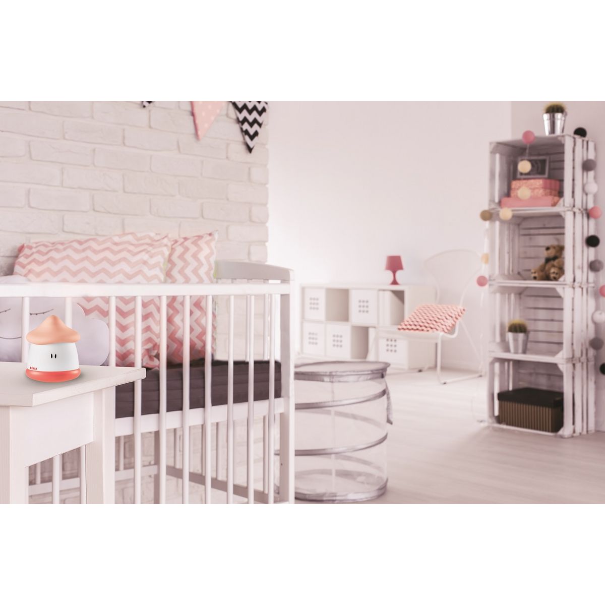 BEABA Veilleuse pour bébé Pixie Soft souple - Rose