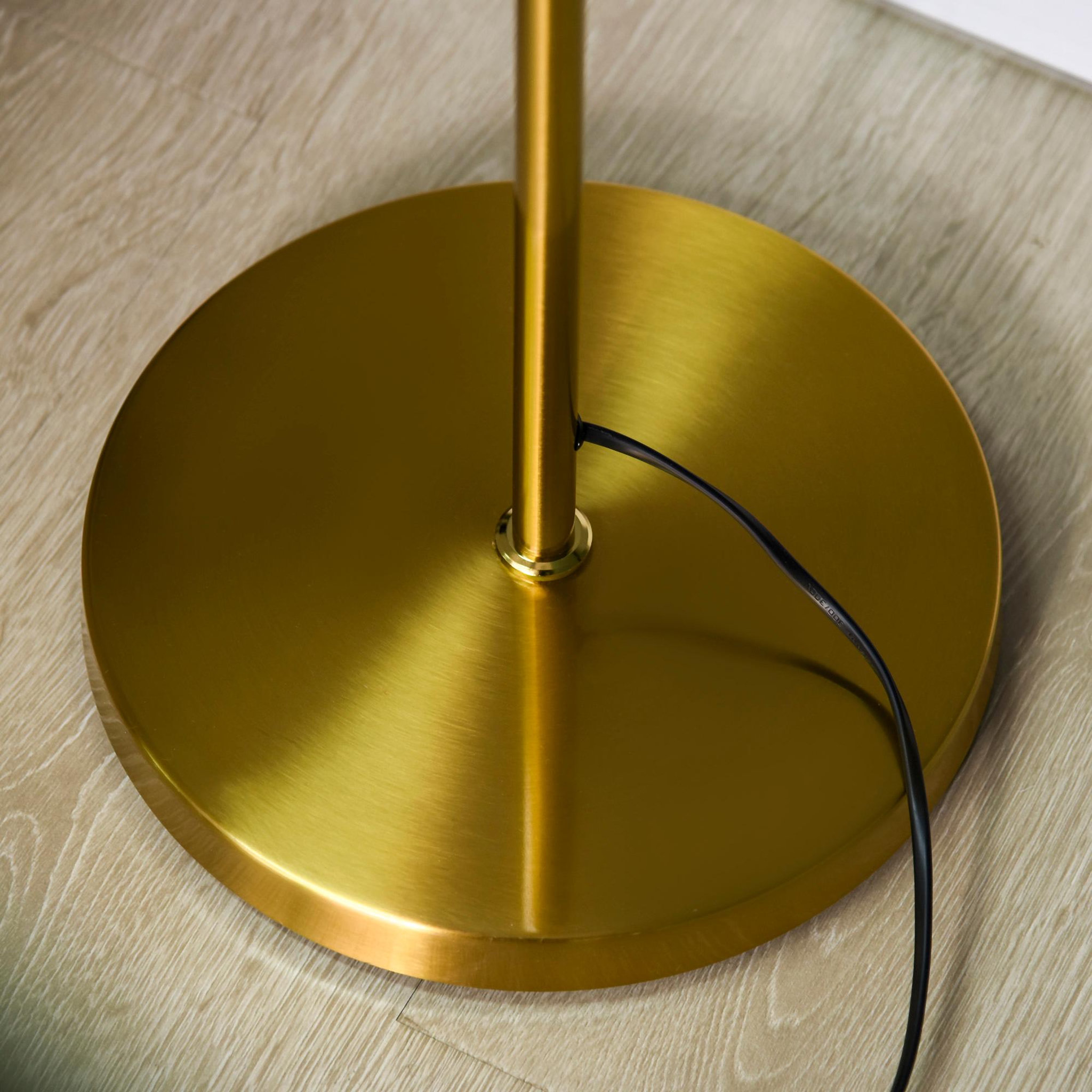 Voir la diapositive 5 : HOMCOM Lampadaire globe design néo-rétro 3 ampoules max. 40 w 169h cm métal doré