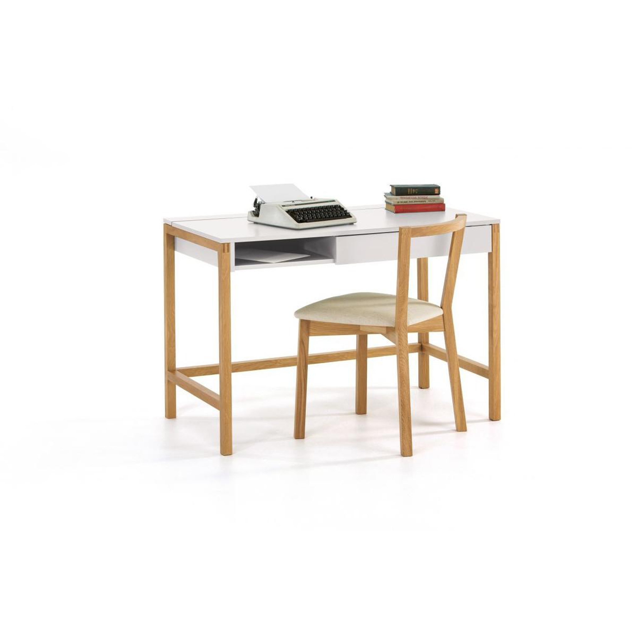 Voir la diapositive 5 : Paris Prix Bureau design  northgate  112cm chêne & blanc