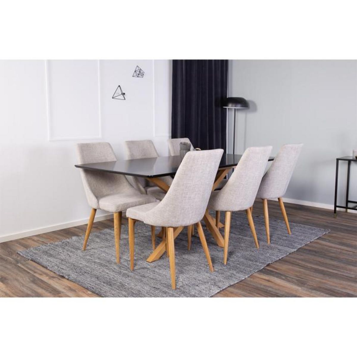 Paris Prix Table à Manger  Piazza  180cm Noir & Naturel