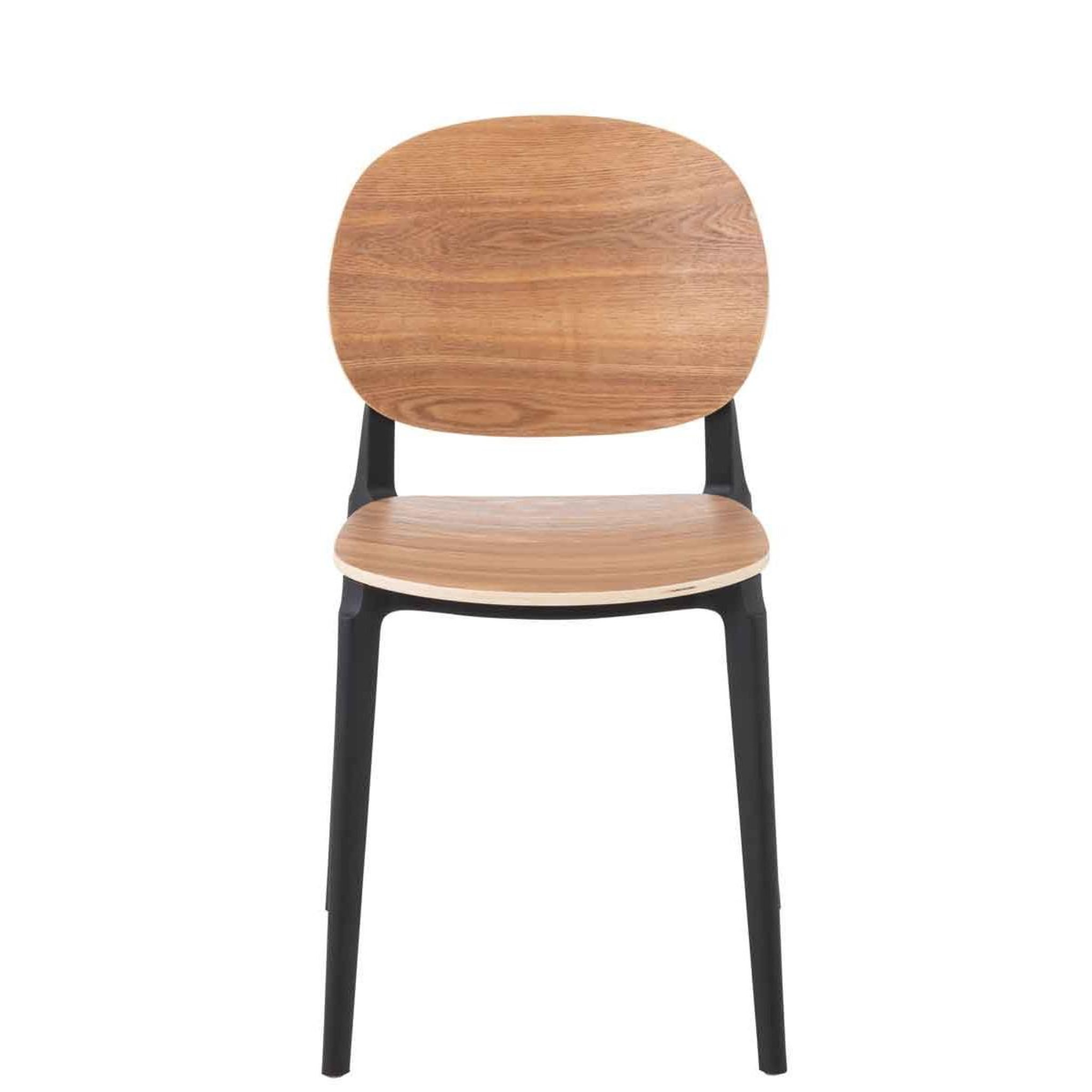 Voir la diapositive 2 : J-LINE Chaise design  finama  82cm naturel & noir