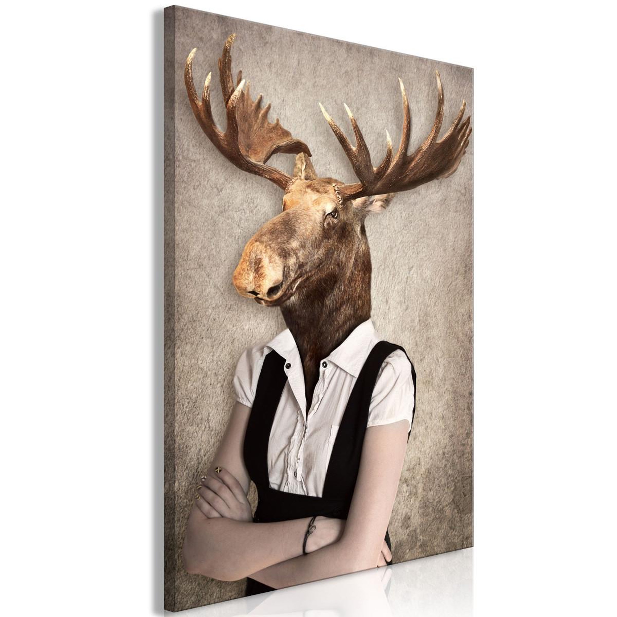 Paris Prix Tableau imprimé  brainy moose. Coloris disponibles : Multicolore