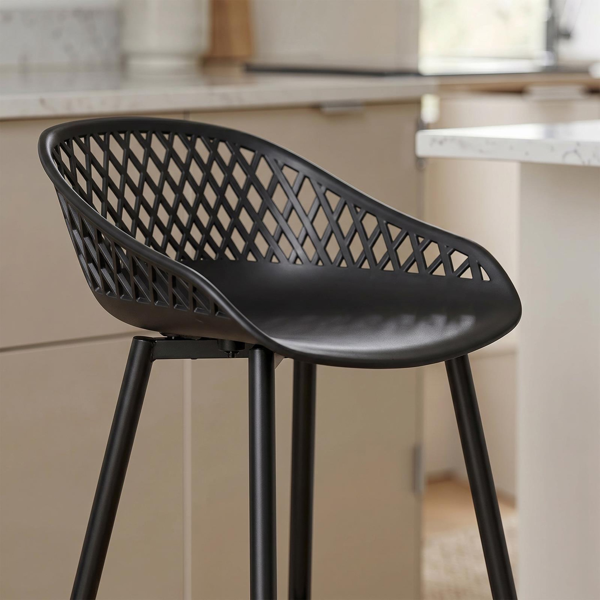 Voir la diapositive 4 : IDIMEX Lot de 2 tabourets de bar IREK, en plastique