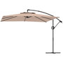 Voir la diapositive 5 : OUTSUNNY Parasol déporté carré 3 x 3 m réglable piètement croix manivelle tissu haute densité 180g/m² UPF50+ kaki