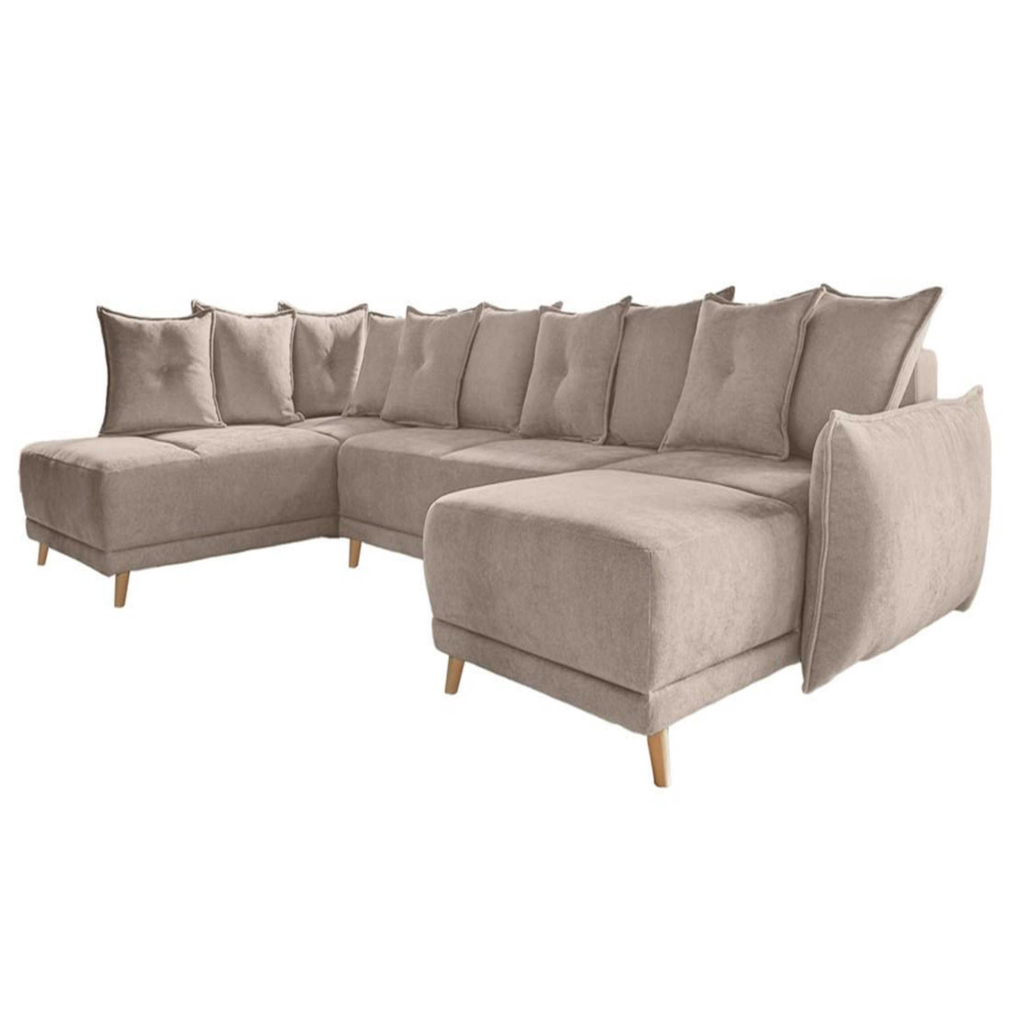 Voir la diapositive 6 : BEST MOBILIER Lena - canapé d'angle panoramique convertible - avec coffre - 7 places - gauche