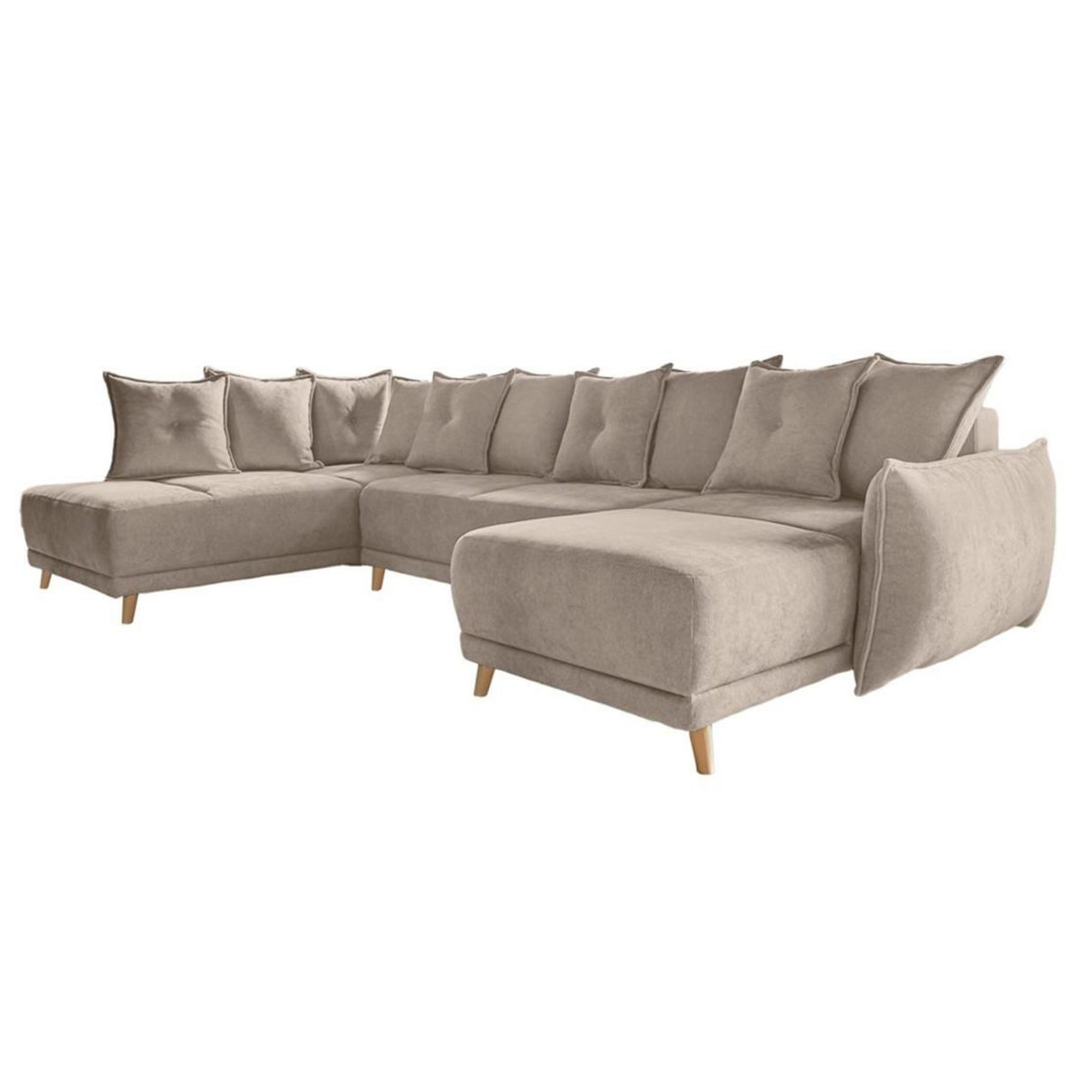 BEST MOBILIER Lena - canapé d'angle panoramique convertible - avec coffre - 7 places - gauche