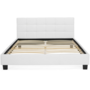 Voir la diapositive 3 : ID MARKET Lit double CHARLOTTE avec tête de lit et sommier 140 x 190 cm PVC blanc