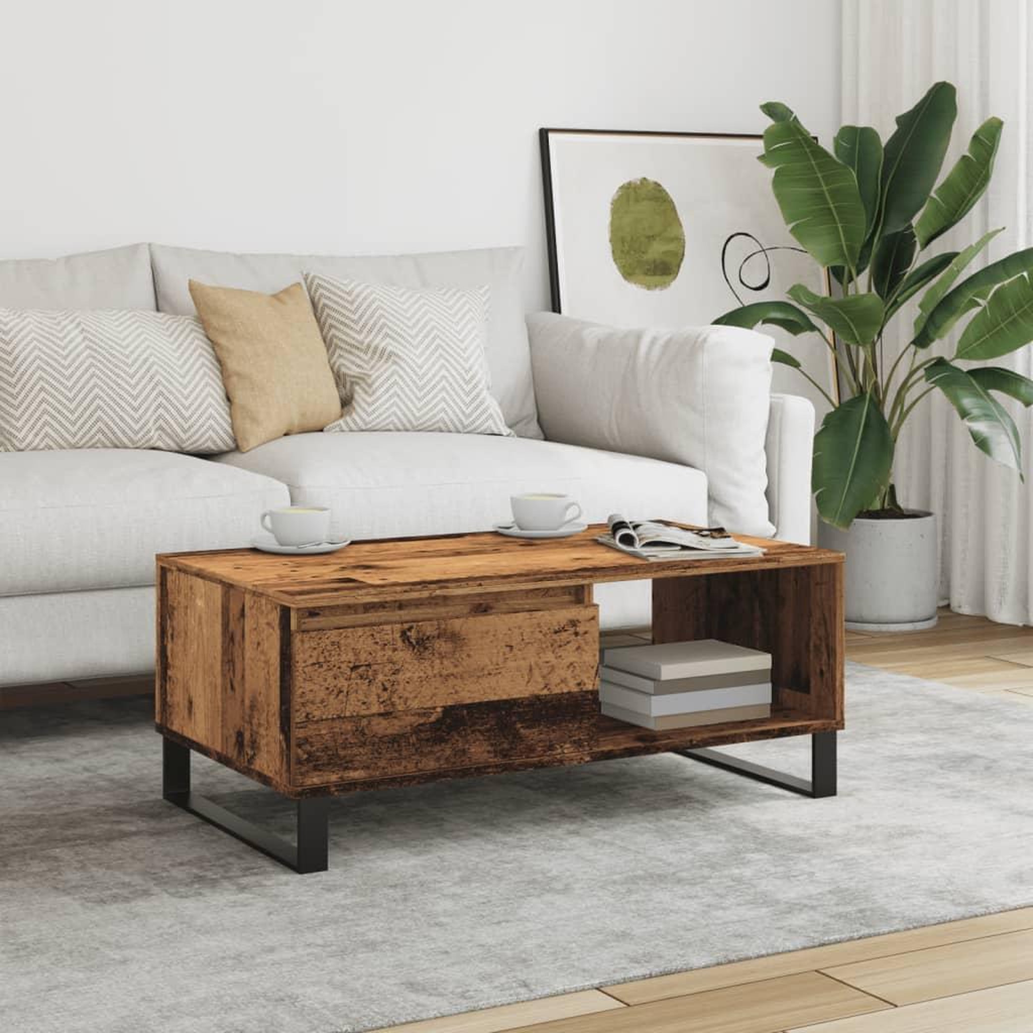 VIDAXL Table basse vieux bois 90x50x36,5 cm bois d'ingenierie