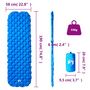 Voir la diapositive 6 : VIDAXL Matelas de camping gonflable 1 personne bleu 190x58x6 cm