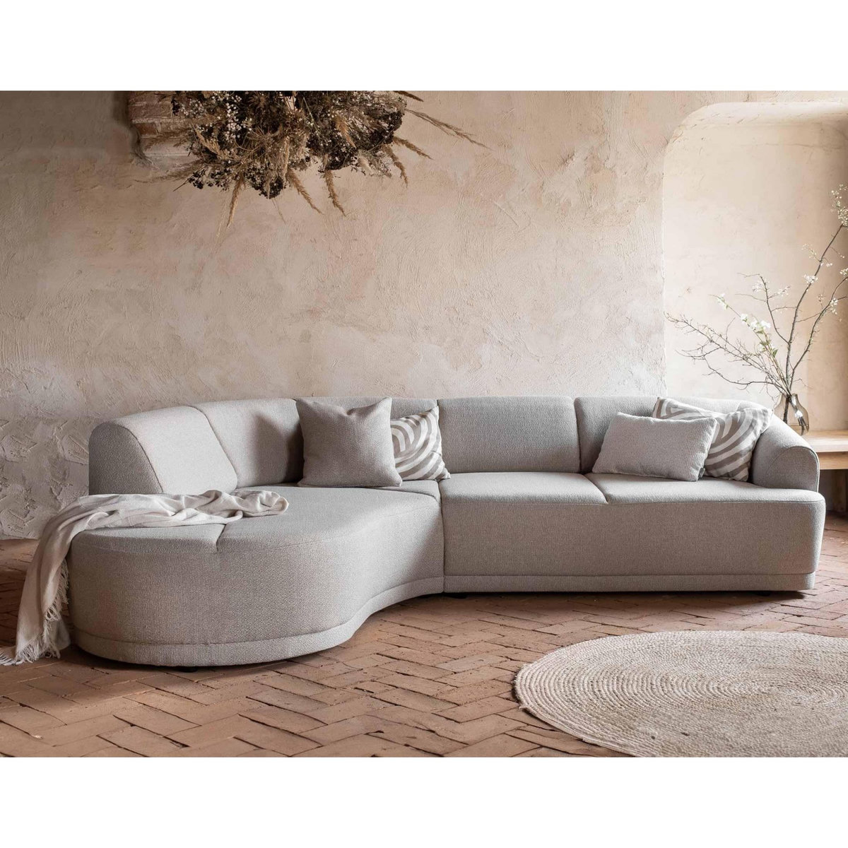 BEST MOBILIER Siena - canapé d'angle gauche - 5 places - en tissu