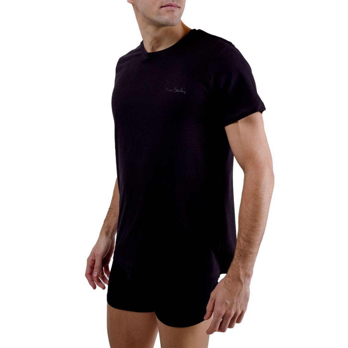 PIERRE CARDIN Lot de 2 t-shirts homme col rond avec broderie sur la poitrine