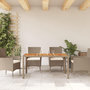 Voir la diapositive 3 : VIDAXL Table de jardin beige 150x90x75 cm resine tressee bois d'acacia