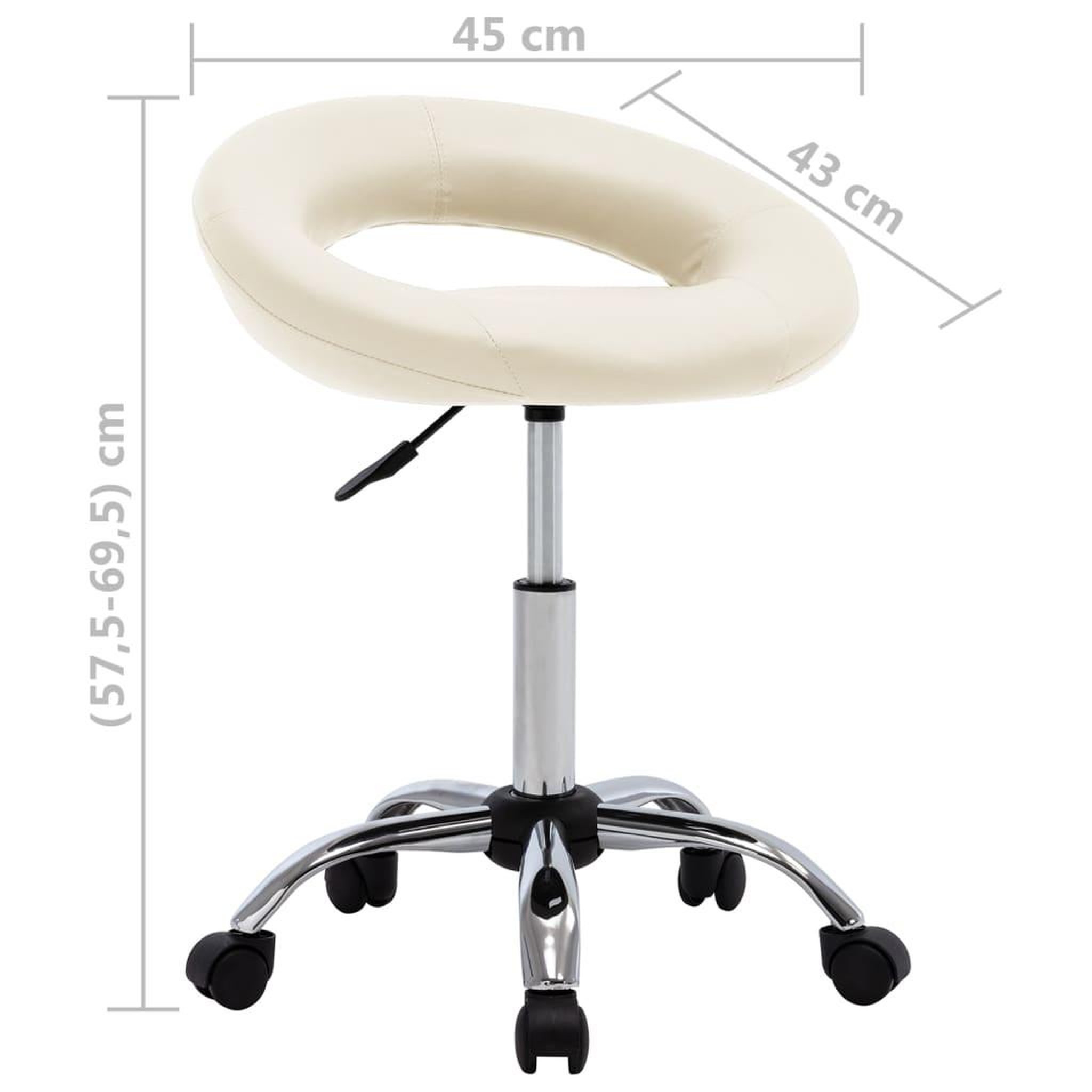 Voir la diapositive 6 : VIDAXL Chaise de salle a manger pivotante Creme Similicuir