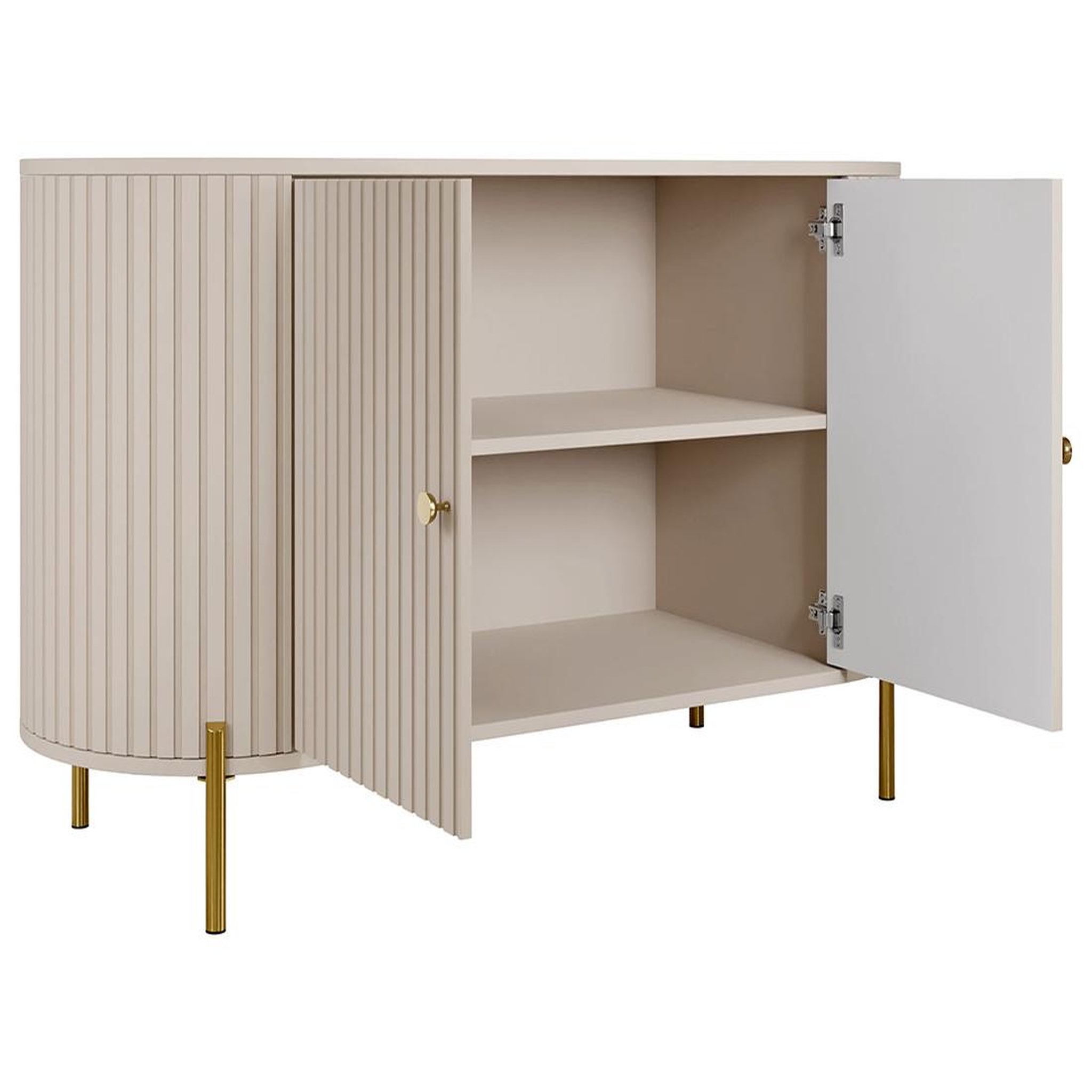 Voir la diapositive 3 : BEST MOBILIER Jaime - buffet bas 139 cm - 2 portes et 1 étagère