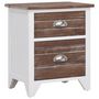 Voir la diapositive 3 : VIDAXL Table de chevet 2 pcs avec 2 tiroirs Marron et blanc