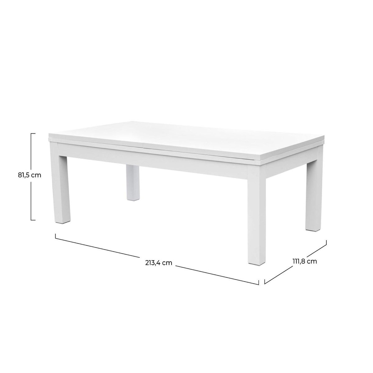 Rendez vous déco Table de billard convertible blanche tapis gris-Eddie