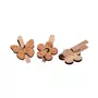 Rayher Pinces à linge bois x 6 - fleurs & papillons en liège