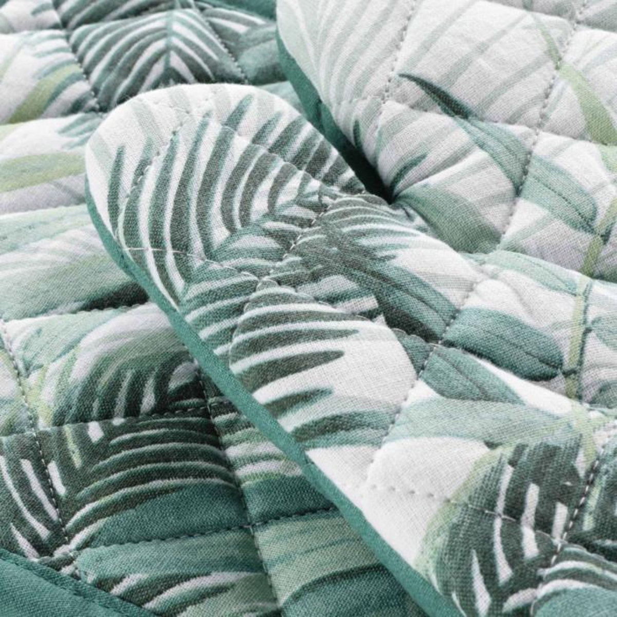 Paris Prix Gant & Manique Imprimé  Botanique  28cm Vert