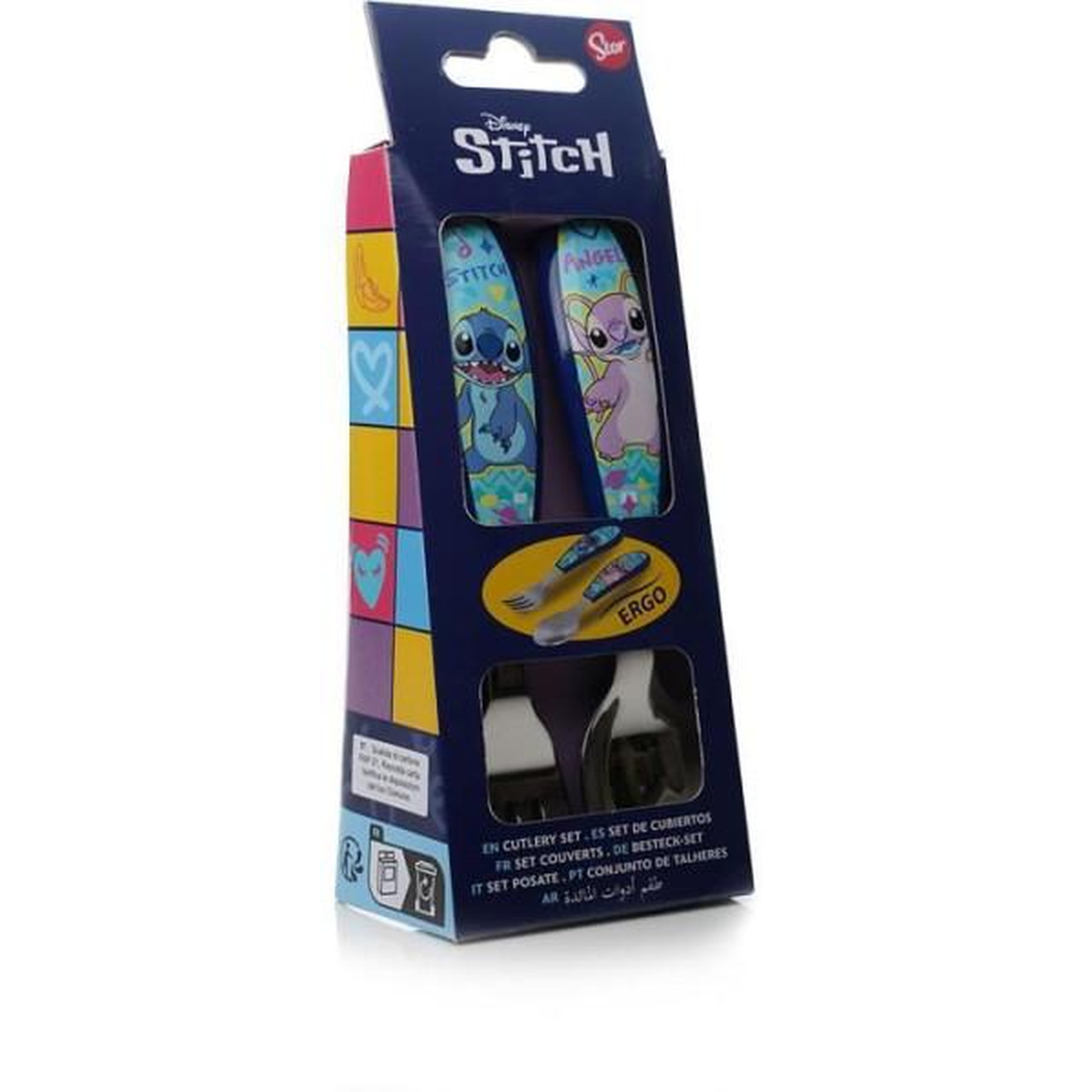 Voir la diapositive 6 : THERMOBABY Set de 2 couverts - thermobaby - lilo & stitch - fourchette + cuillere - inox