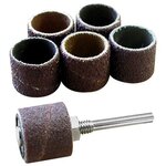 MAXICRAFT 6 tambours abrasifs haute qualité Ø 15 mm + support