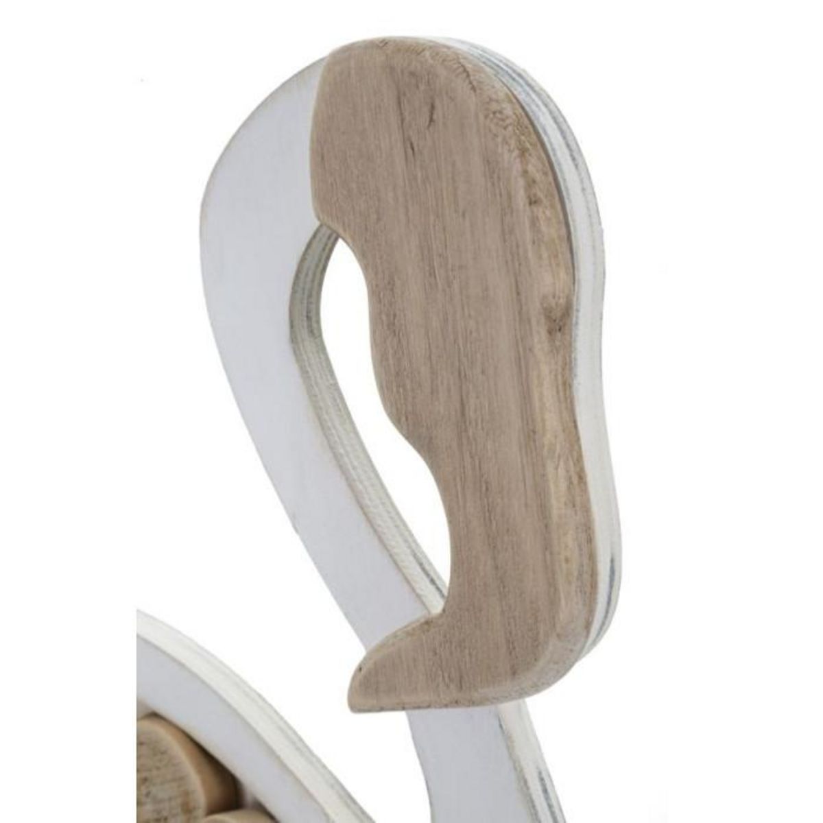Paris Prix Statue Flamant Rose en Bois  Tanoak  56cm Naturel & Blanc