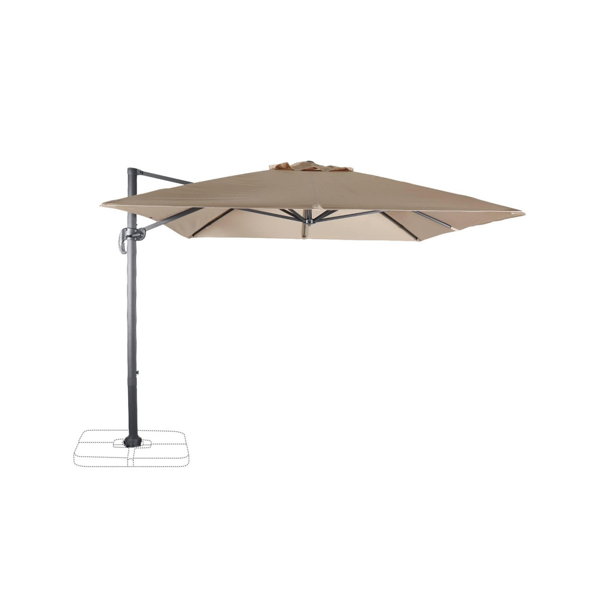 SWEEEK Parasol déporté rectangulaire 3x4m - Wimereux - Parasol excentré inclinable dans 5 positions, rotatif à 360°
