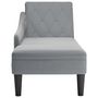Voir la diapositive 4 : VIDAXL Fauteuil long avec coussin et accoudoir droit gris clair tissu
