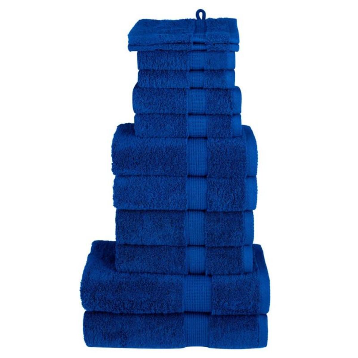 VIDAXL Ensemble de serviettes de qualité supérieure SOLUND 12 pcs bleu