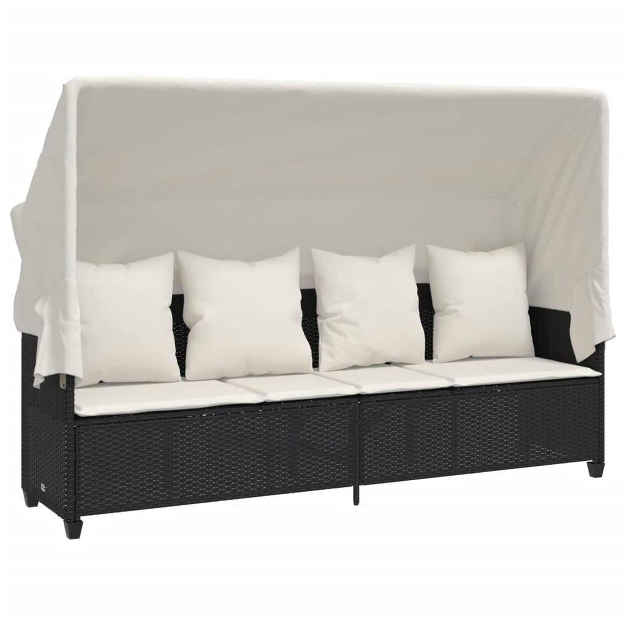 Voir la diapositive 3 : VIDAXL Salon de jardin 5 pcs avec coussins noir resine tressee