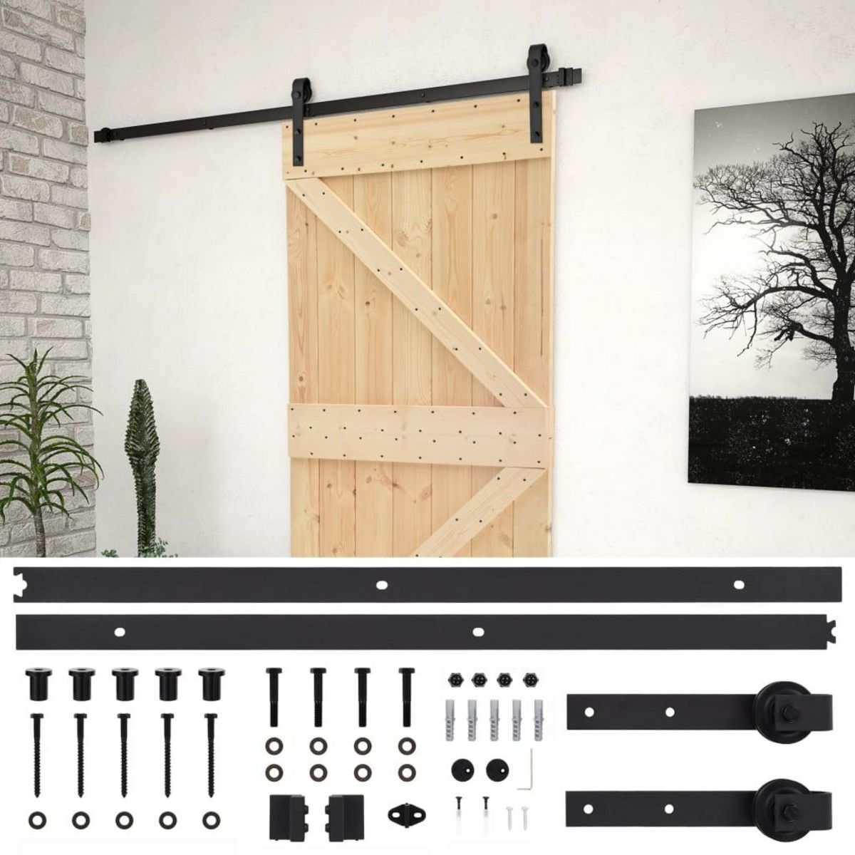 VIDAXL Porte coulissante avec kit de quincaillerie 90x210cm Pin massif