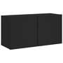 Voir la diapositive 2 : VIDAXL Meuble TV mural noir 80x30x41 cm
