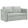 Voir la diapositive 4 : VIDAXL Canape-lit 2 en 1 gris clair 122x204x55 cm velours