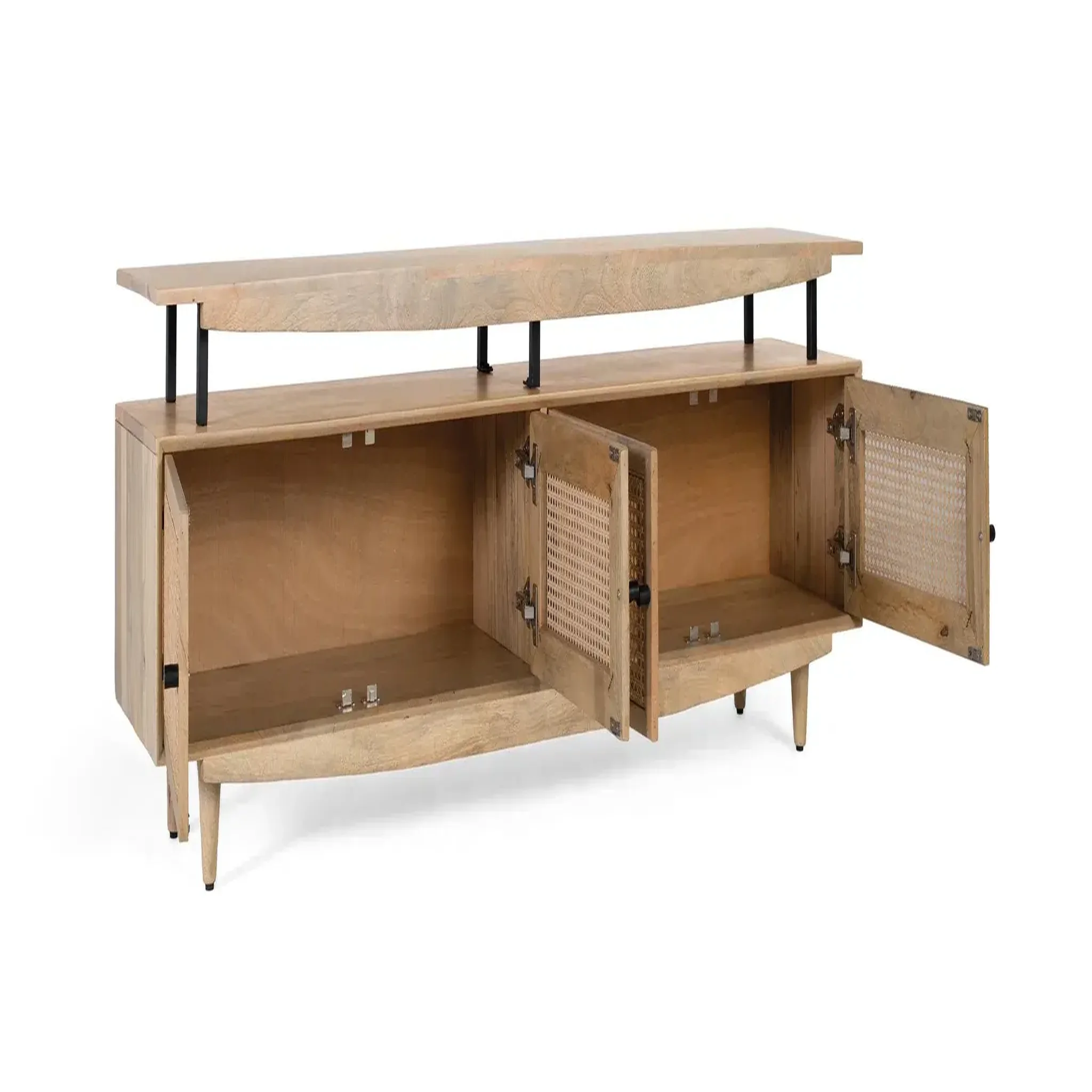Voir la diapositive 2 : GINER Y COLOMER SL Meuble tv en bois de manguier 180 cm style rétro vintage